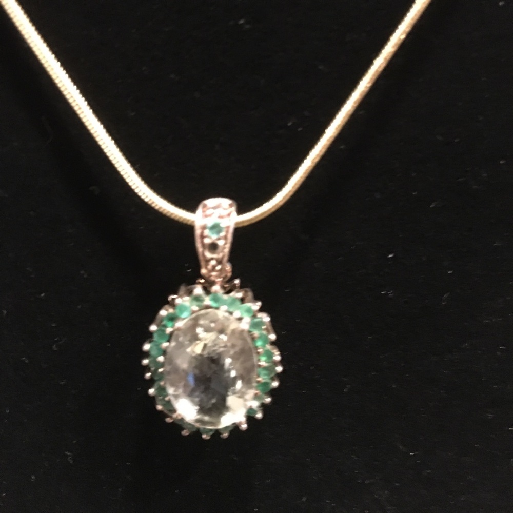 Peridot and emerald necklace
